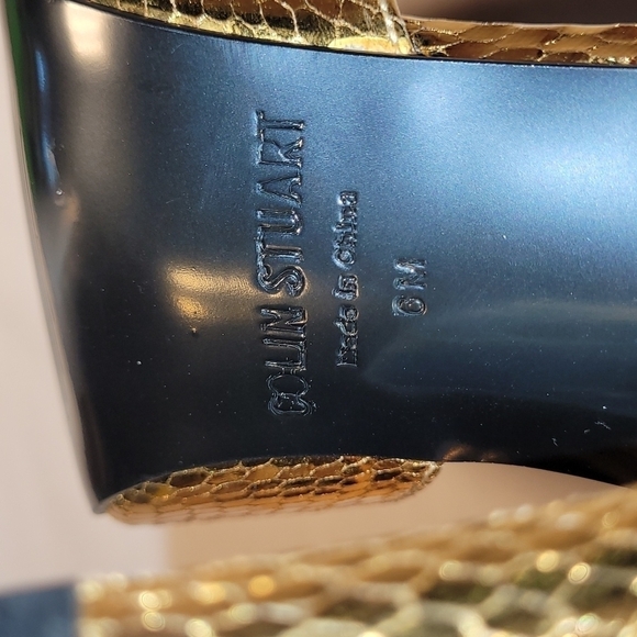 Women's Colin Stuart Gold Heels New - Picture 7 of 9